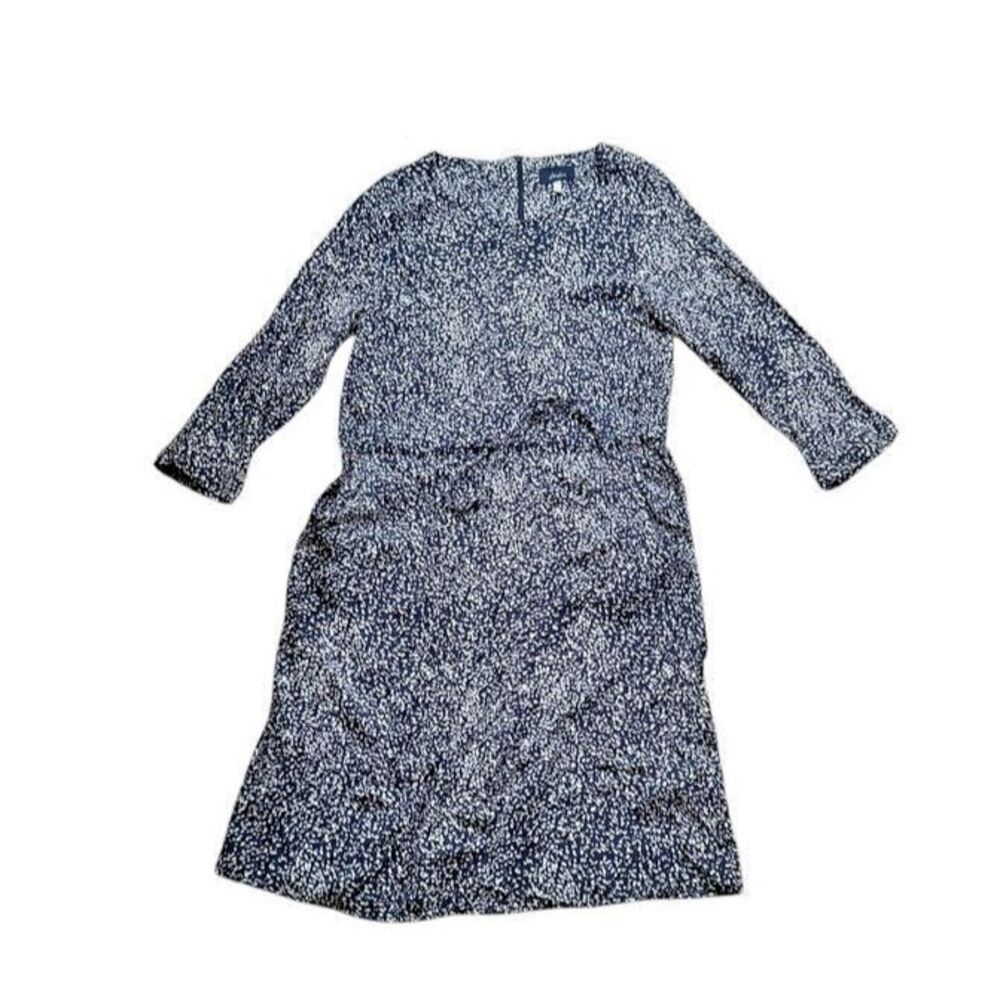 Joules Alena Navy Blue Floral Dress Women's Size UK 12 US 8 Preppy Office Boho